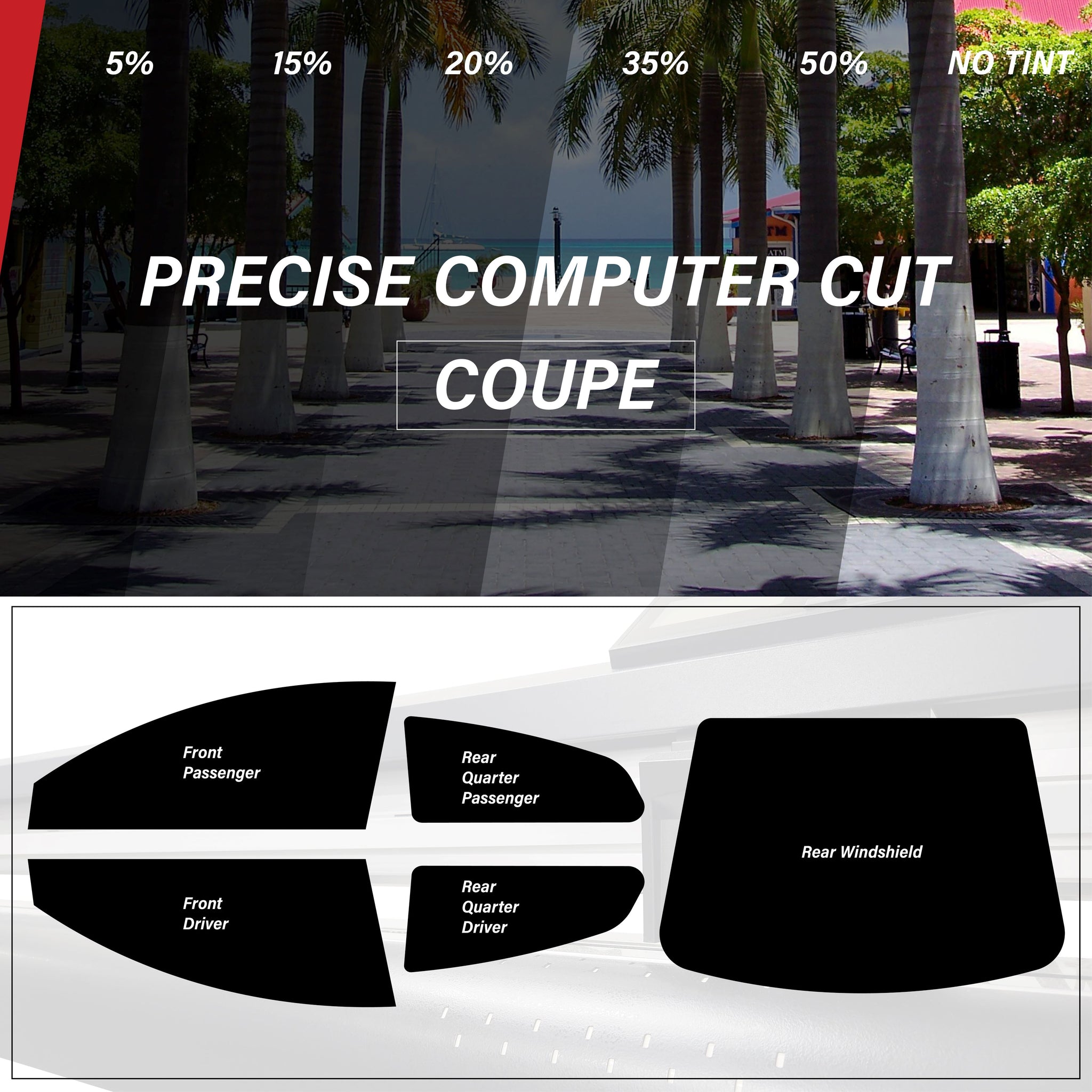 All Windows PreCut Tint for Coupe, Hatch, Sedan Cars 2000-2025