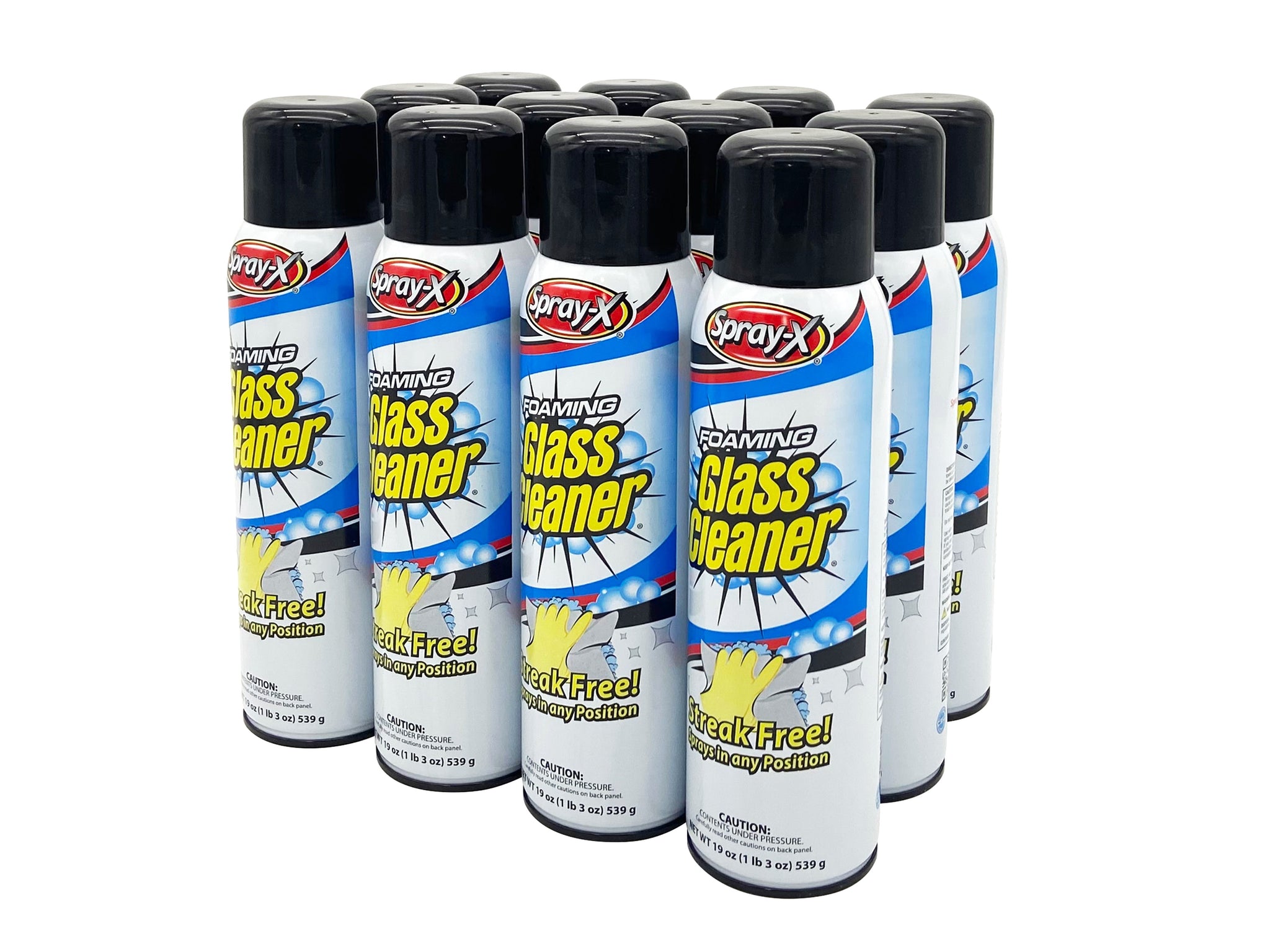 Spray X Glass Cleaner Foaming Spray 19 oz 12 Pack Ammonia Free